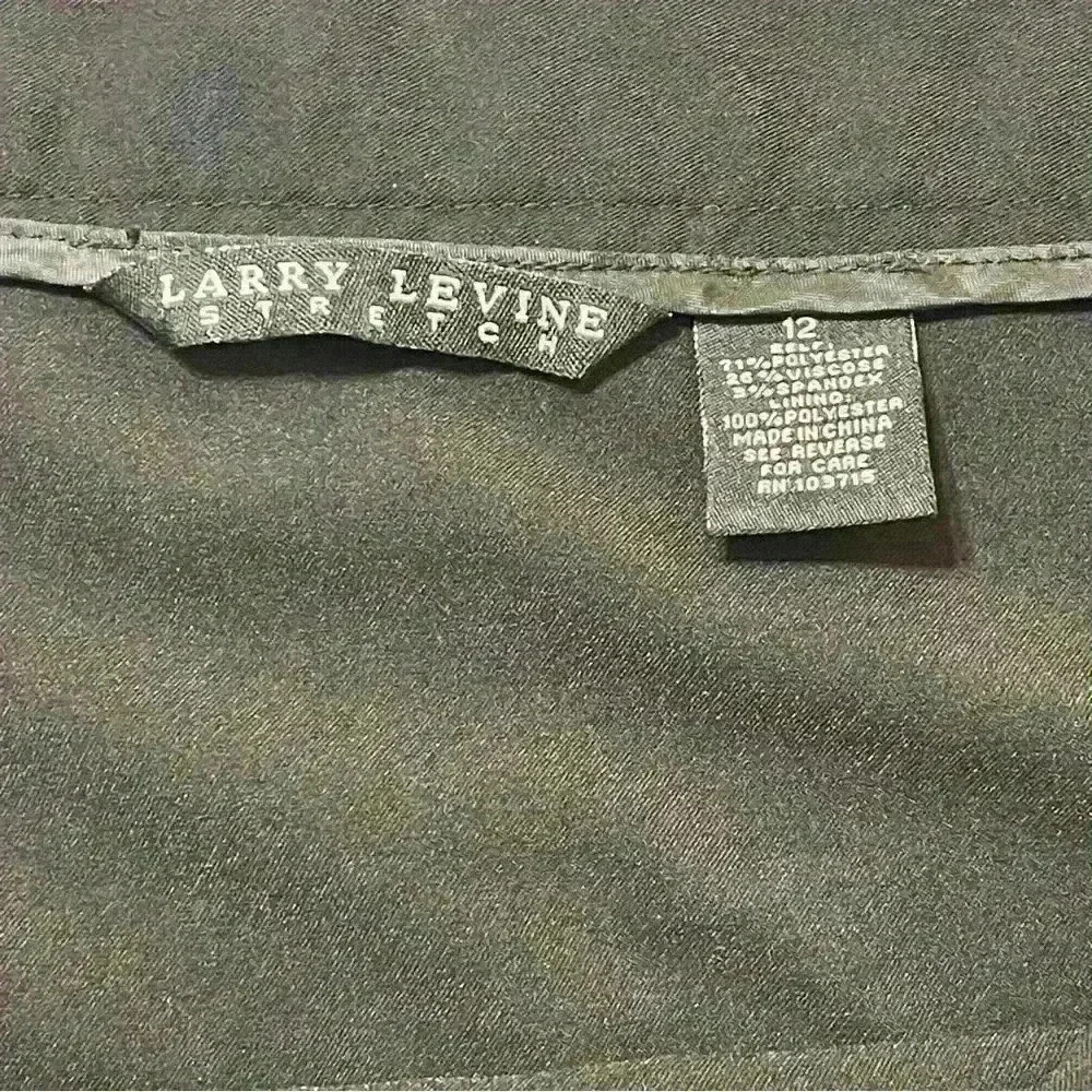 Larry Levine Skirt Womens Size 12 Stretch Layered Side Zip Kick Pleat - Picture 6 of 9